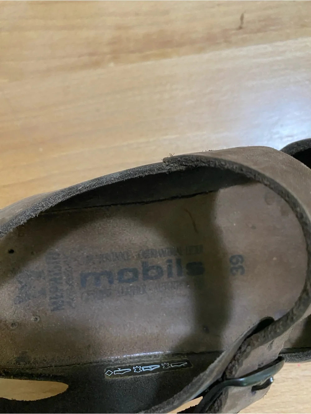 Mephisto Brown Suede Wedge Sandals buckle wedge open toe